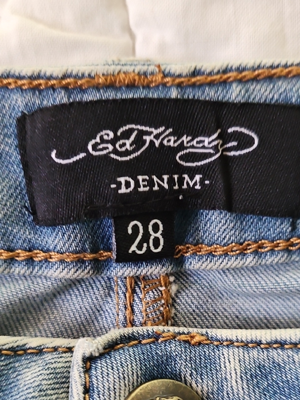 Ed Hardy Hearts and Wings- Bikercore Tall Boot Cut Jeans- Size 28 - Picture 8 of 9